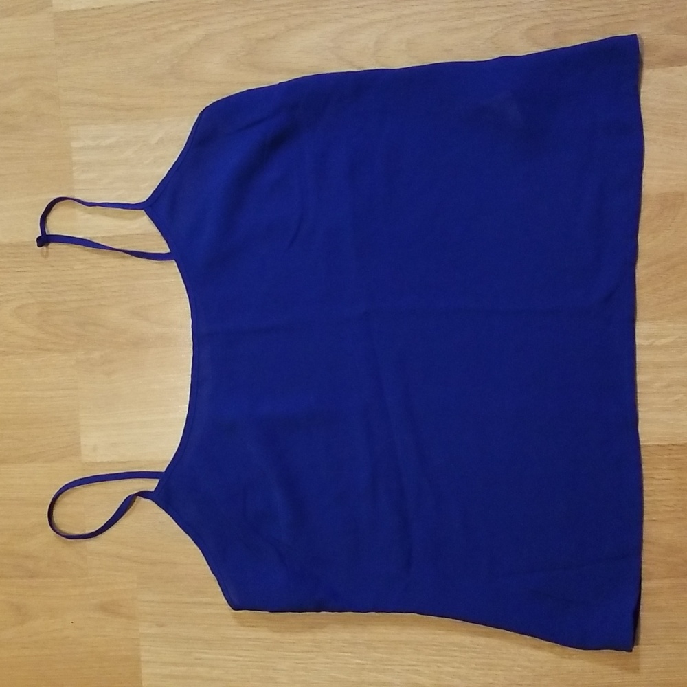 Jessica Simpson blue crop tank top medium EUC